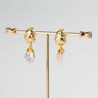 Boucles D&#39;oreilles En Alliage De Perles D&#39;eau Douce Naturelles Tissées À La Main En Métal En Forme De Vente Chaude Pour Femmes main image 4