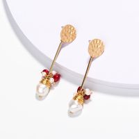 New Fashion  Natural Pearl Winding Coral Stone Alloy Earrings main image 1