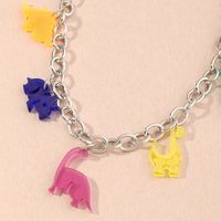 Cute Fun Resin Dinosaur Pendant  Silver Chain Women's Necklace main image 5