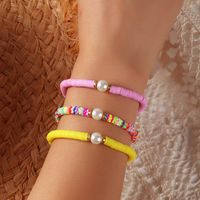 Pulsera De Cerámica Suave De Color Todo-fósforo Con Cuentas Hechas A Mano De Nueva Moda Para Mujer main image 1