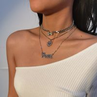 Creative Fashion Simple Multi-layer Clavicle Necklace Retro Alloy Letter Set Women's Necklace main image 4