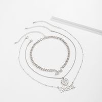 Creative Fashion Simple Multi-layer Clavicle Necklace Retro Alloy Letter Set Women's Necklace main image 5