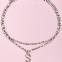 Fashion New Letter Full Diamond Pendant Women's Necklace main image 3
