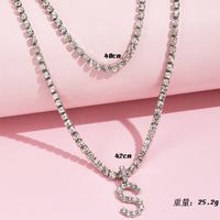 Fashion New Letter Full Diamond Pendant Women's Necklace main image 5