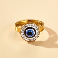 Fashion Diamond Devil's Eye Drop-shaped Ring Simple Punk Turquoise Ring Wholesale main image 5