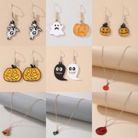 Halloween Funny  Pumpkin Ghost Bat Butterfly Pendant Women's Necklace Wholesale main image 1
