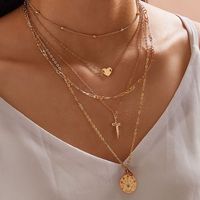 Love Cross Necklace Bohemian Heart Pendant Multi-layered Necklaces main image 1