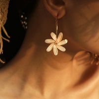 Korean Fashion Fairy Wild  Simple Trend Circle Diamond Windmill Flower Earrings main image 1