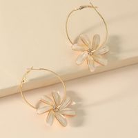 Korean Fashion Fairy Wild  Simple Trend Circle Diamond Windmill Flower Earrings main image 3