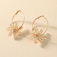 Korean Fashion Fairy Wild  Simple Trend Circle Diamond Windmill Flower Earrings main image 4