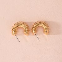 Boucles D'oreilles En Alliage Rétro Zircon Cercle Géométrique De Mode Coréenne Pour Les Femmes main image 1