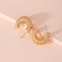Korean Fashion Geometric Circle Zircon Retro Alloy Earrings For Women main image 3