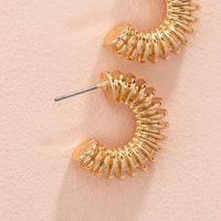 Korean Fashion Geometric Circle Zircon Retro Alloy Earrings For Women main image 5