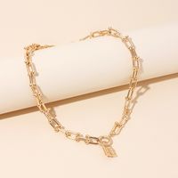 Fashion Lock Key Pendant Necklace Women's  Clavicle Chain Wholesale main image 5
