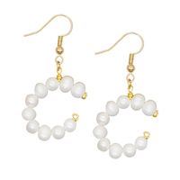 Woven  Letter  Fashion Baroque Natural Freshwater Pearl Earrings Wholesale main image 6