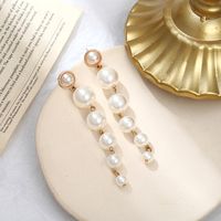 Simple Multi-size Pearl Long Earrings Wholesale Nihaojewerly main image 4