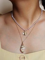 Hot Selling Double Layer Gold Coin Shell Women's Necklace main image 4