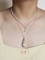 Hot Selling Double Layer Gold Coin Shell Women's Necklace main image 5