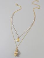 Hot Selling Double Layer Gold Coin Shell Women's Necklace main image 6