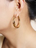 Popular New Pair Of Metal Ear Hoop Earrings Hot Selling Wholesale main image 4