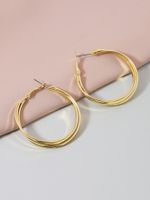 Popular New Pair Of Metal Ear Hoop Earrings Hot Selling Wholesale main image 5