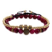 Hot-selling 8mm Tiger Eye Diamantkugel Micro Inlaid Zirkon Würfel Armband Set Für Frauen main image 6