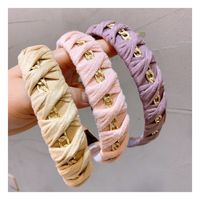 Korean Retro Metal Chain Handmade Twist Braid Wild Headband main image 5