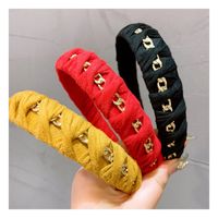 Korean Retro Metal Chain Handmade Twist Braid Wild Headband main image 4