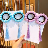 Children's Ball  Color Tassel Hair Tie Girls Baby Princess Cute Rubber Band main image 4