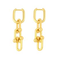 Fashion Niche U-shaped Chain Stacked Ring Copper Earrings For Women main image 3