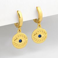 Fashion Simple Exaggerated Demon Eye Fashion Trend Inlaid Colored Zircon Copper Earrings main image 4
