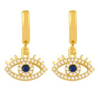 Fashion Simple Exaggerated Demon Eye Fashion Trend Inlaid Colored Zircon Copper Earrings main image 5