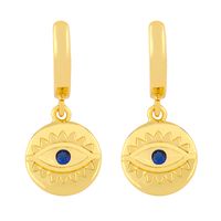 Fashion Simple Exaggerated Demon Eye Fashion Trend Inlaid Colored Zircon Copper Earrings main image 6