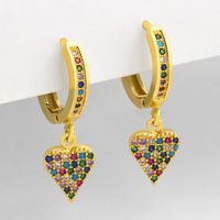 Hot-selling Colorful Zircon Retro Cross Love Copper Earrings For Women Wholesale main image 4