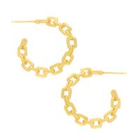 Fashion Simple C-shaped Chain Buckle Geometric Big Fashion Retro Copper Earrings For Women main image 3