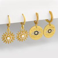 Fashion New Sun Flower Inlaid Zircon Copper Earrings For Women Wholesale main image 1