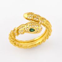 Creative Snake-shaped Ring Micro-inlaid Zircon Open Ring Wholesale main image 1
