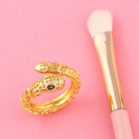 Creative Snake-shaped Ring Micro-inlaid Zircon Open Ring Wholesale main image 5