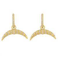 New Fashion Retro Crescent Diamond Striped Geometric Copper Earrings For Women main image 3
