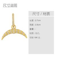 New Fashion Retro Crescent Diamond Striped Geometric Copper Earrings For Women main image 6