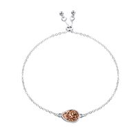 Fashion Drop-shaped Crystal Cluster Natural Stone Resin Christmas Love  Bracelet sku image 3