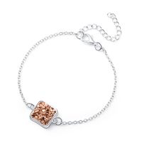 New Fashion Silver Square Resin Natural Stone Crystal Alloy Bracelet sku image 3