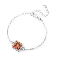 New Fashion Silver Square Resin Natural Stone Crystal Alloy Bracelet sku image 4