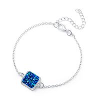 New Fashion Silver Square Resin Natural Stone Crystal Alloy Bracelet sku image 5