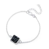 New Fashion Silver Square Resin Natural Stone Crystal Alloy Bracelet sku image 6