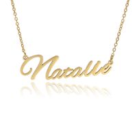 Fashionable Stainless Steel Customizable English Alphabet Name Ladies Necklace Wholesale sku image 16