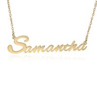 Fashionable Stainless Steel Customizable English Alphabet Name Ladies Necklace Wholesale sku image 26