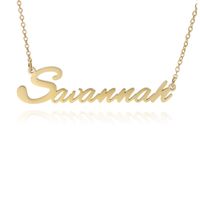 Fashionable Stainless Steel Customizable English Alphabet Name Ladies Necklace Wholesale sku image 28