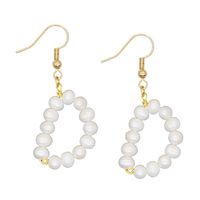 Woven  Letter  Fashion Baroque Natural Freshwater Pearl Earrings Wholesale sku image 4