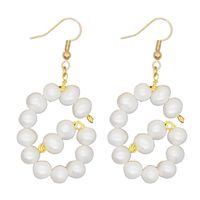Woven  Letter  Fashion Baroque Natural Freshwater Pearl Earrings Wholesale sku image 7